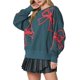 thumbnail image 2 of Sudadera con Cuello Redondo, Larga y Lazo para Mujer, Estilo Informal, Estilo Farol, Estilo Otoño, Estilo Y2k Verde L, 2 of 8