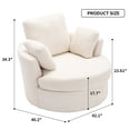 thumbnail image 5 of Aukfa Swivel Accent Chair, Oversized Barrel Chair Read Chair for Living Room Bedroom, Beige, 5 of 11