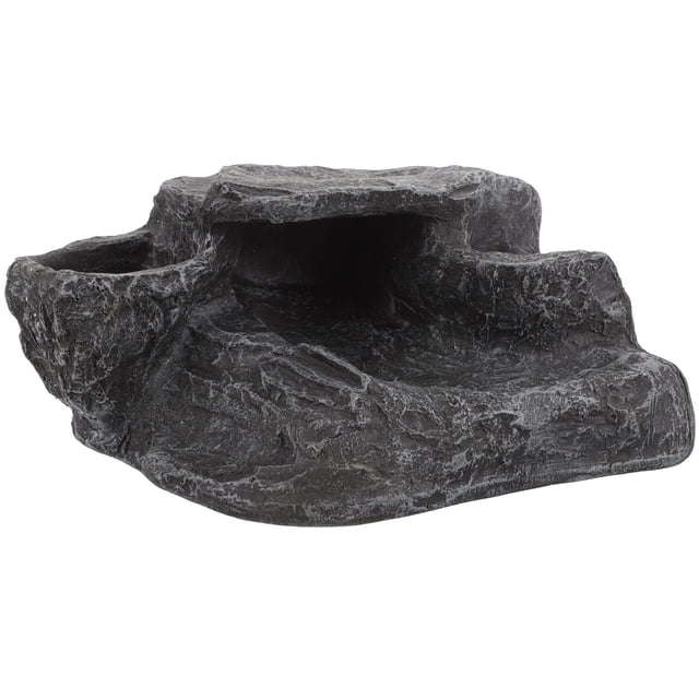 CATIEBYE Wear Resistant Resin Turtle Ramp Dark Grey Decorative Platform for Lizards and Tortoises