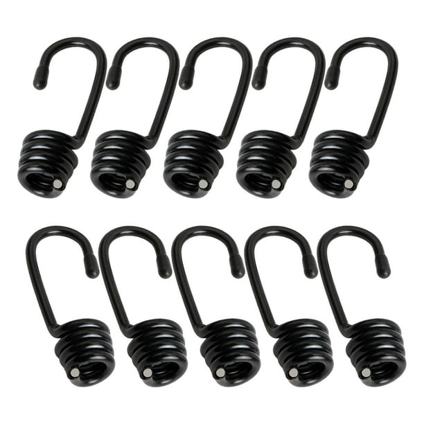 Rope 10Pcs Black Heavy Duty Metal Clips Spare Shock Cord Open End Hooks  Large