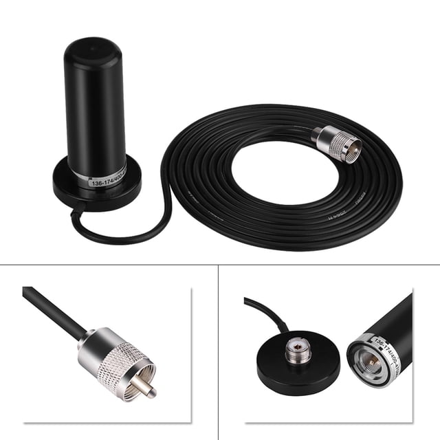 Car Antenna, Compact Dual Band 5m Cable Obile Antenna Convenient With Magnetic Mount Base For Outdoor Use