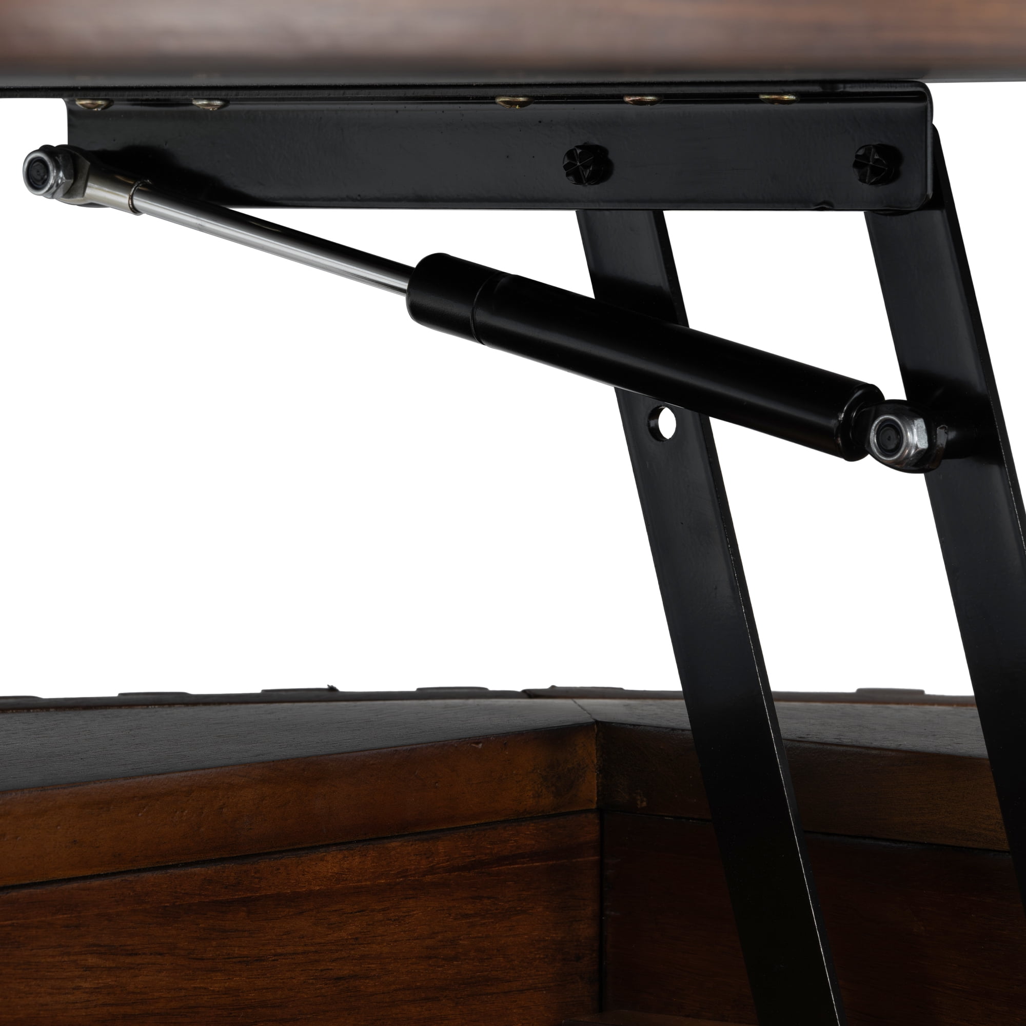 Mintazer Farmhouse Round Lift Top Coffee Table, Modern Fluted Accent Coffee Table with Drawer & Hidden Storage for Living Room, Dark Brown