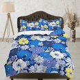 thumbnail image 1 of Ropa de cama floral margaritas azules, funda nórdica de lujo queen, king, edredón boho,, 1 of 4