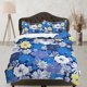 thumbnail image 1 of Ropa de cama floral margaritas azules, funda nórdica de lujo queen, king, edredón boho,, 1 of 4