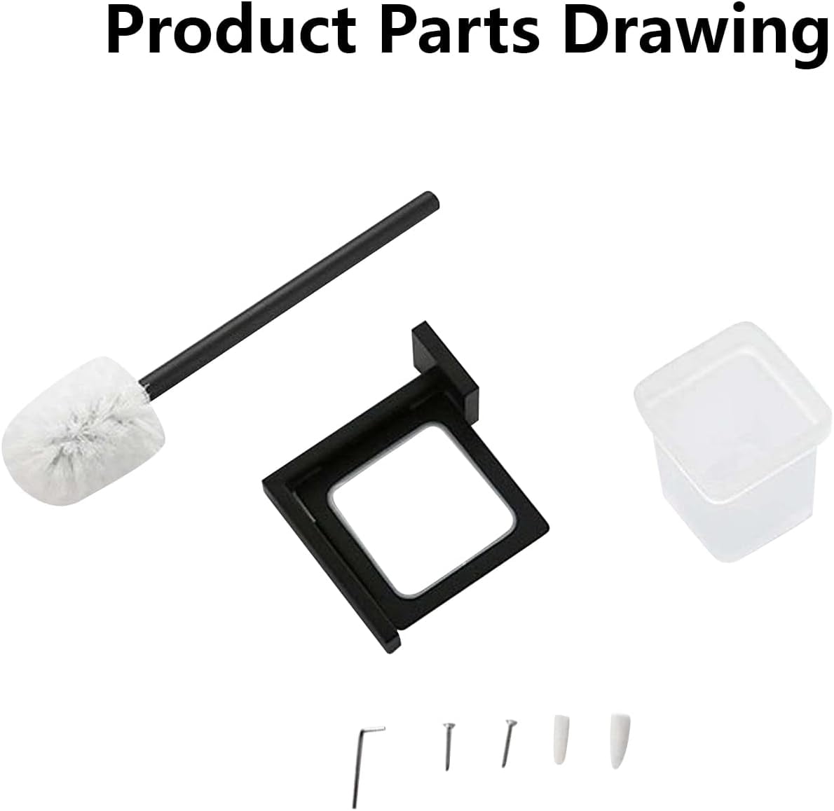 Toilet Bowl Brush and Holder Set, Wall Mounted Toilet Brush,Long Handled Toilet Brush,Black Toilet Brush,Black Toilet Brush and Plunger Set for Bathroom,Black