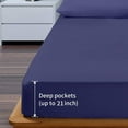 thumbnail image 2 of SHAREWIN Navy Blue Full Size Bed Sheet Set - 1800 Thread Count Deep Pocket to 21 inches Mattress 4 Piece, 2 of 8