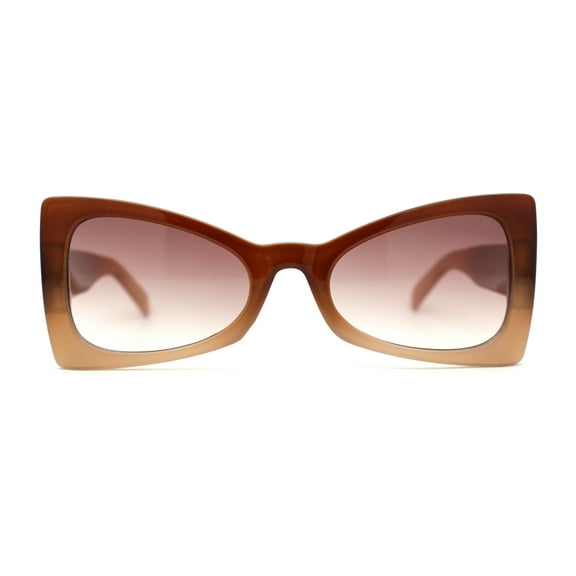 Womens Retro Bow Shape Narrow Butterfly Plastic Sunglasses Brown Beige