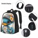 thumbnail image 3 of Easygdp Cute Sunflower Blue Duck Mochila para Niños y Niñas con Set de Caja de Almuerzo y Estuche para Lápices 3 en 1, Mochila Escolar Estampada para Adolescentes, 3 of 7