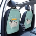 thumbnail image 3 of Naloa French Bulldog Taking a Bath 2Pcs Anti-Kick Back Seat Cover Kick Mat, Car Seat Protector with 3 Storage Pockets, 3 of 8