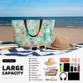 thumbnail image 4 of Goofa Elephant and Flowers Print Beach Bags Waterproof Beach Tote Bag Zipper Sandproof Swim Pool Bag Large Tote Beach Vacation Travel, 4 of 6