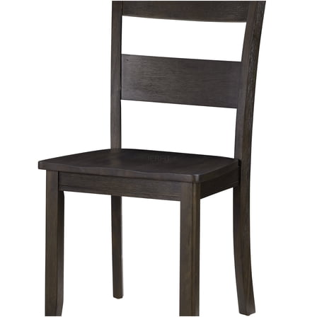 JERFIT Acacia Wood Dining Chairs Set of 2, Distressed Walnut Finish Ladder Back Side Chairs for Kitchen Dining Room