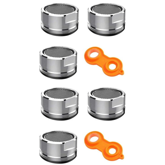 6X Faucet Aerator Bathroom Sink Aerator, Kitchen Faucet Aerator Replacement Parts with Brass Shell Faucet Aerator Wrench