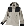 thumbnail image 3 of Sentmoon Women Jacket Winter Oversized Hooded Neck Long Sleeve Winter Coat Women Zipper Solid Color Windproof Waterproof Womens Fall Clothes with Pockets Fall and Winter, 3 of 6