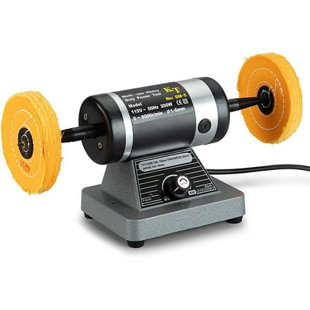 

Bench Buffer Polisher Jewelry Polisher Benchtop Buffer Grinder with 2 Cotton Polishing Wheels US Plug