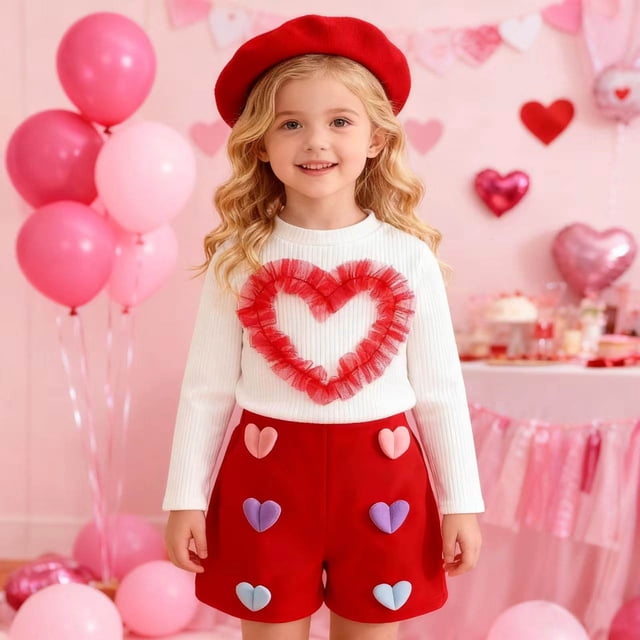 Conjuntos de blusas y camisas de cuello redondo y manga corta para niños, pantalones cortos de manga larga con tiras en las axilas, conjunto de boina de 3 piezas, pantalones cortos con cuentas de flor