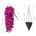 thumbnail image 3 of ZZ Artificial Faux Hanging Flowers Plants Basket for Outdoor Outside Porch Decoration, UV Resistant Fake Silk Purple Morning, 3 of 6