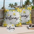 thumbnail image 3 of Lemon Farmhouse Outdoor Pillow Covers 16x16 Set of 2,Waterproof Patio Throw Pillowcase Protectors,Summer Fruit Botanical Grey Wooden Decorative Pillow Shams Cushion Covers for Seat Bed Couch Sofa, 3 of 8