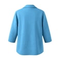 thumbnail image 4 of Dpjklzsn Women's Collared Three-Quarter Sleeve Blouse, Cotton Linen Look Casual Shirt, 4 of 5