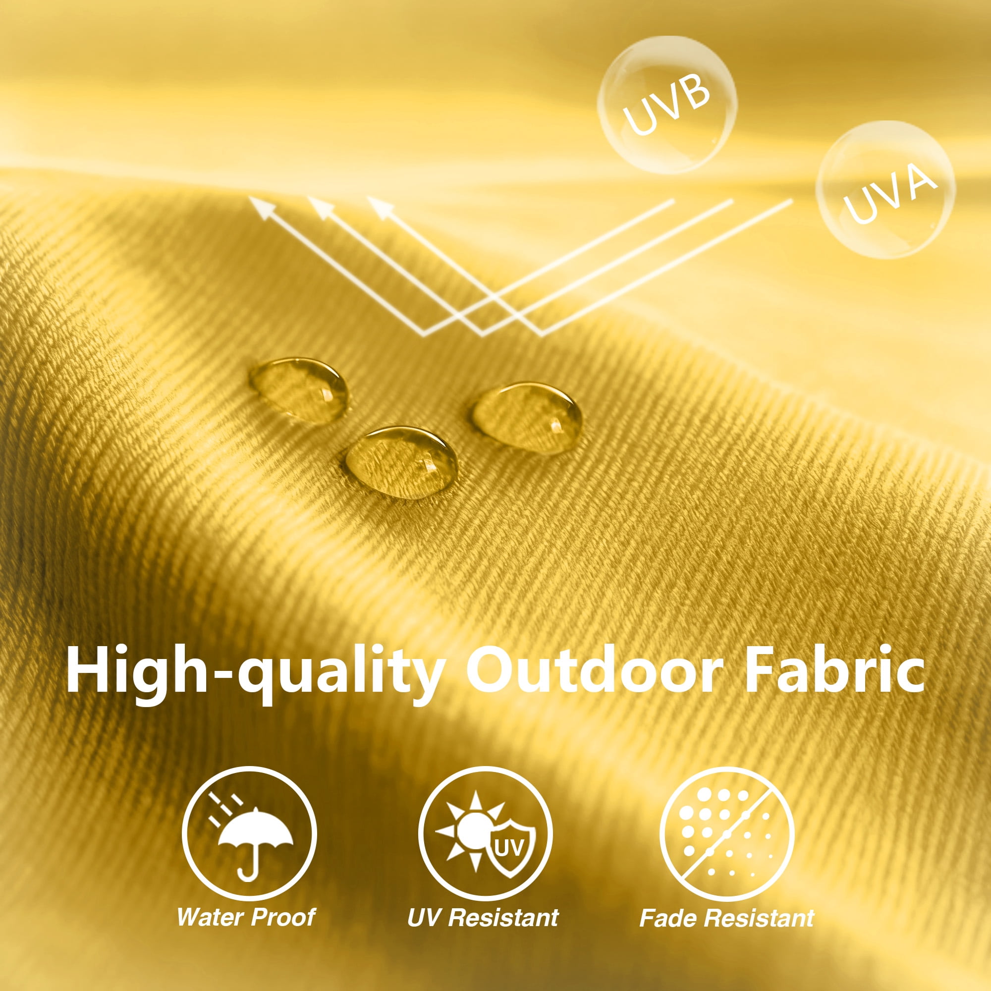 Abble 10x6.5ft Rectangular Patio Umbrella with Crank Handle, Outdoor Market Umbrella with 6 Sturdy Umbrella Ribs, Waterproof, Yellow