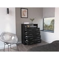 thumbnail image 3 of TUHOME Peru L Four Drawer Dresser - Color Black  Engineered Wood, 3 of 9