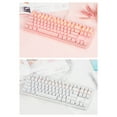thumbnail image 3 of 87-key Mechanical Keyboard Wired Keyboard RGB Backlit Keyboard Blue Switch/ 26-key Rollover/ Multimedia Combination Keys Pink, 3 of 8