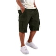 thumbnail image 2 of DORKASM Cargo Shorts for Men Elastic Waist Drawstring Comfy Bermuda Shorts Knee Length Beach Cotton Twill Summer Shorts Stretch Fashion Hiking Shorts with Pockets Army Green S, 2 of 9