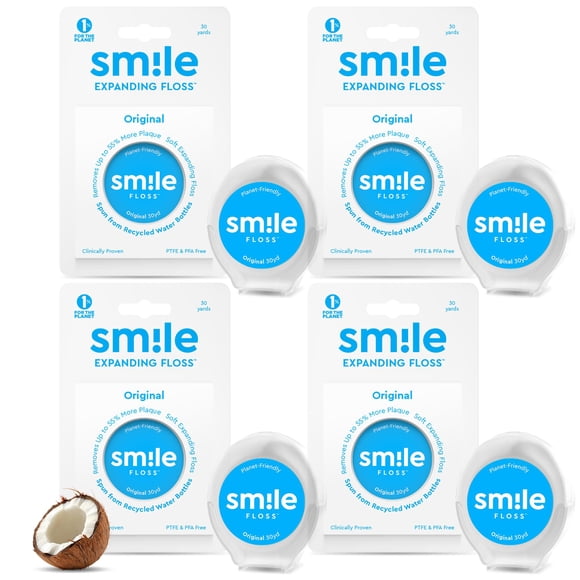 Hilo dental expansible Smile Floss, 4 unidades de 30 yardas