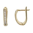 thumbnail image 1 of 14K Yellow Gold AAA Cubic Zirconia UShaped Huggie Earrings in 4 Sizes, 1 of 5