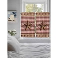 thumbnail image 3 of Vintage Texas Star Brown 2 Panel Kitchen Curtains for Windows, Red Plaid Berry Farmhouse Bathroom Privacy Curtain, Home Décor Window Treatment for Bedroom/Living Room 55"x45", 3 of 6