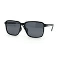 thumbnail image 2 of Polarized Rectangular Mens Gentlemanly Simple Frost Plastic Sunglasses Matte Black - Black, 2 of 4