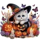thumbnail image 1 of Kit Con Forma Especial Parcial DIY 5D Gato Halloween 30x30cm, 1 of 9
