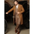 thumbnail image 3 of Menista Camel Brown Wool Blend Long Coat - Timeless Elegance and Comfort, 3 of 5