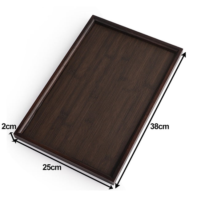 BUYISI Wooden -Bamboo Serving Tray Rectangular Tableware Food Tray For Kitchen Dinners Party Water Cups Fruit Food Bread Sundries