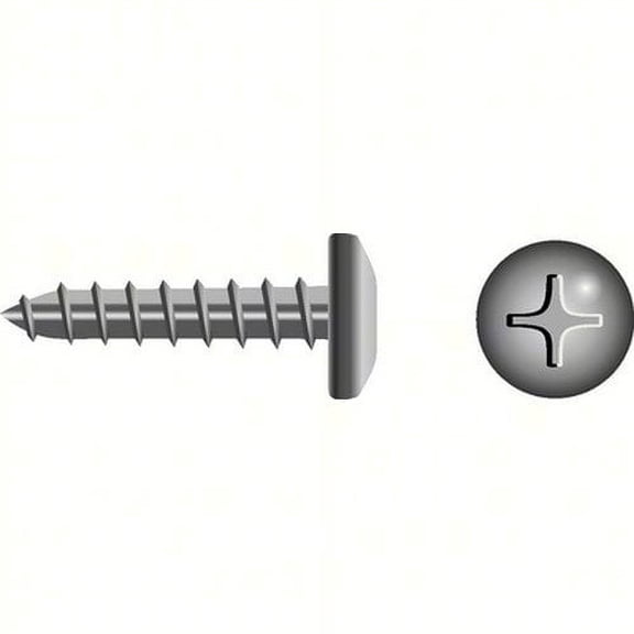 SeaChoice 00868; #8 X1 Phillips Head Pan Sheet Metal Screw Stainless Steel 100/ Bag
