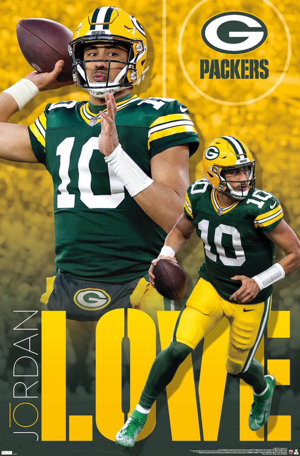 NFL Green Bay Packers - Jordan Love 24 Wall Poster, 22.375" x 34"