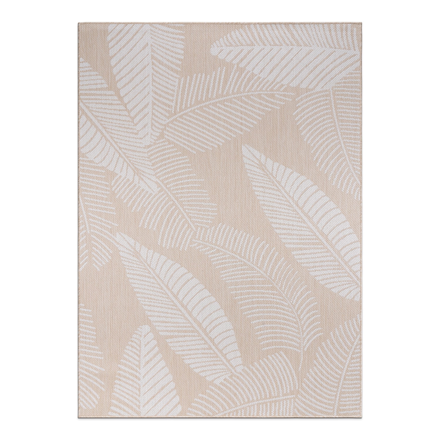 World Rug Gallery Distressed Palm Leaves Textured Flat Weave Indoor/Outdoor Area Rug - NATURAL 7'10"X10'