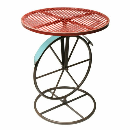 - Round Metal Garden Bistro Table (Red, Round)