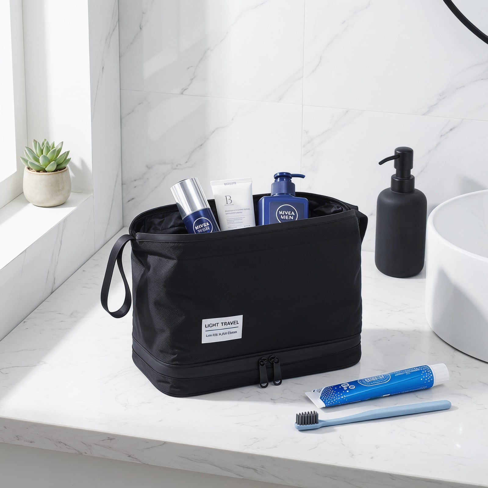 Large Travel Packing Cube and Storage Organizer, Water-Resistant Nylon Toiletry Bag for Suitcases and Home Closets, Multi-functional Luggage Pouch for Business Trips and Outdoor Adventures