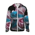 thumbnail image 1 of Fotbe Vipère à Lèvres Bleues et Trois Roses Roses pour Hommes Femmes Veste de Protection Solaire UPF 50+ à Capuche Chemise Rafraîchissante avec Poches Randonnée Plein Air Performance-Xx-Grand, 1 of 7