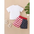 thumbnail image 4 of Inevnen Baby Boy Outfits Summer American Flag Pants American Boy Letter Print Tops Clothing Set, 4 of 9