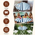 thumbnail image 7 of Blue Stripe Round Tablecloth, Fitted Table Cover with Elastic for 45"-54" Round Tables, Ombre Geometric Farmhouse Vertical Striped Table Cloth Outdoor Indoor Dinning Party Waterproof Tablecloths, 7 of 7