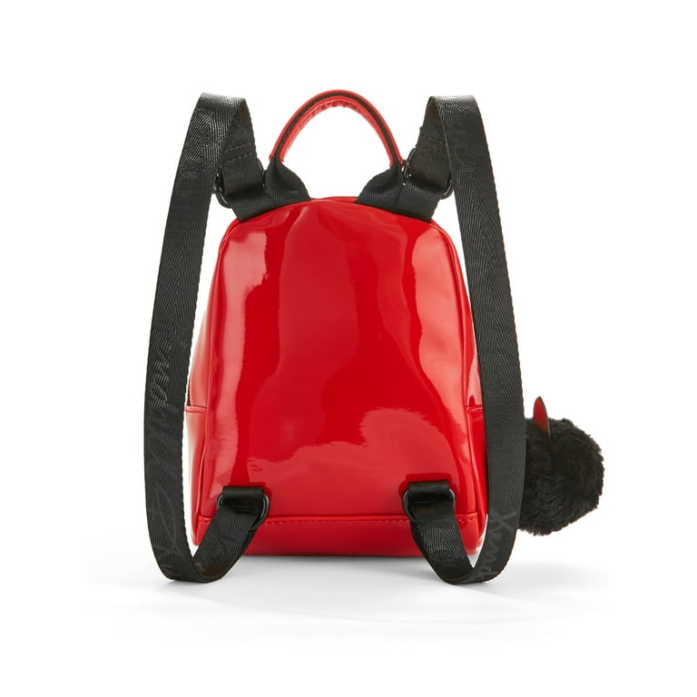 Red patent store leather backpack