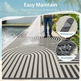thumbnail image 4 of VUNATE Outdoor Rug Carpet 5'x8' Waterproof Reversible Patio Rug Portable Boho Indoor Outdoor Rug Plastic Straw Rug for Beach RV Camping Garden Picnic Deck Backyard Modern Porch Decor Gray and Beige, 4 of 8