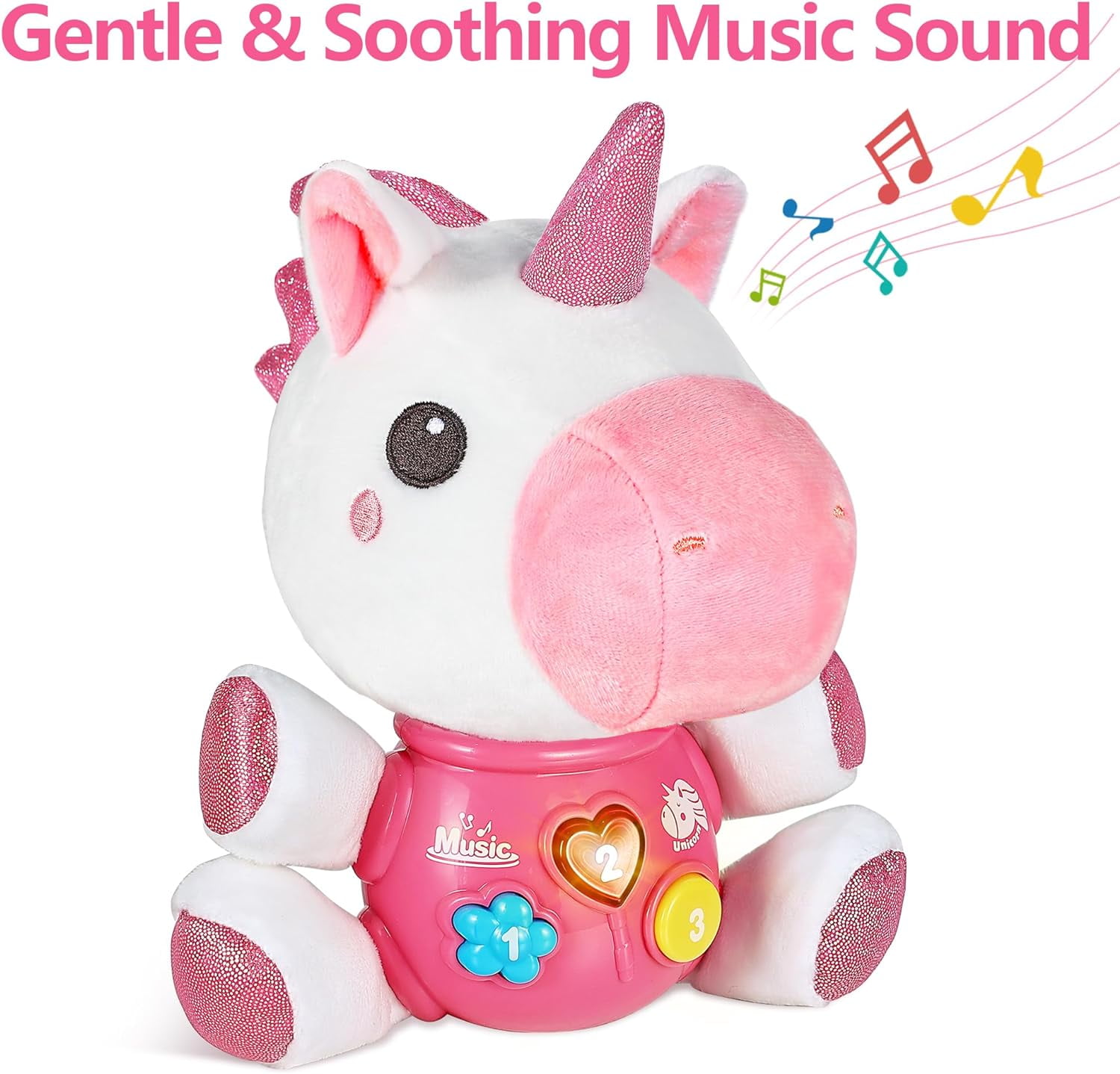Baby Musical Toys, Newborn Girls Soft Plush Stuffed Animal, Infant Light Music Set, 1st Birthday Shower Gift Easter Basket Stuffer 0 1 3 6 9 12 18 Months 1 2 Year Old Toddler Boy