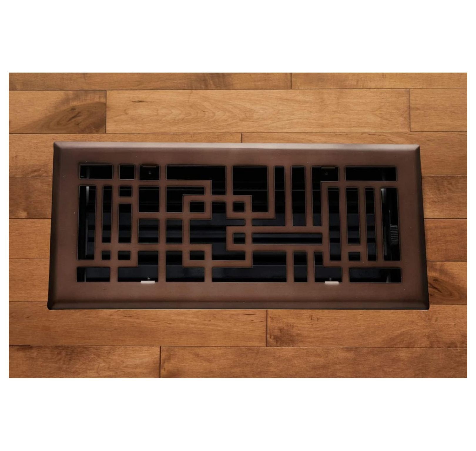 Capitman Art Deco Style Vent Cover, Solid Cast Steel Interior, Controls Air Flow, 6 x 10 inches (Overall Face: 7.25 x 15.5 inches), Oil Rubbed Bronze