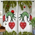 thumbnail image 3 of Christmas Rod Pocket Blackout Curtains for Boy Girl Bedroom, Xmas Winter Snowflake Fir Twigs and Red Love Heart Light Filtering Window Drapes for Living Room Darkening, 84x84 inch, 3 of 6