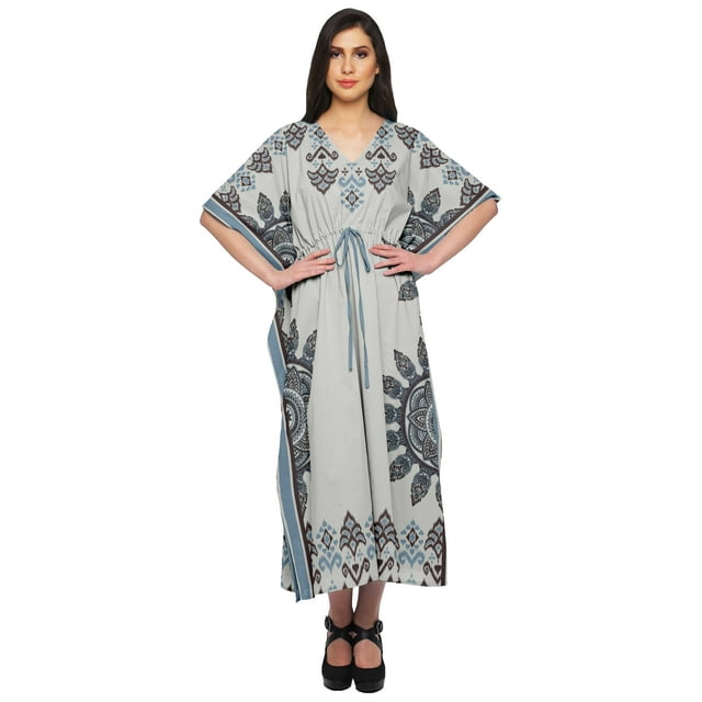 Moomaya Kaftan de Plage, Paréo de Bikini, Robe Longue Maxi Caftan pour Femmes