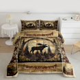 thumbnail image 2 of jejeloiu Wildlife Moose Full Size Comforter Sets,Retro Aztec Print Bedding Comforter Set,Rustic Pine Cone Bedding Sets For Boys,Super Cozy Room Decor Reversible,3-Piece, 2 of 8