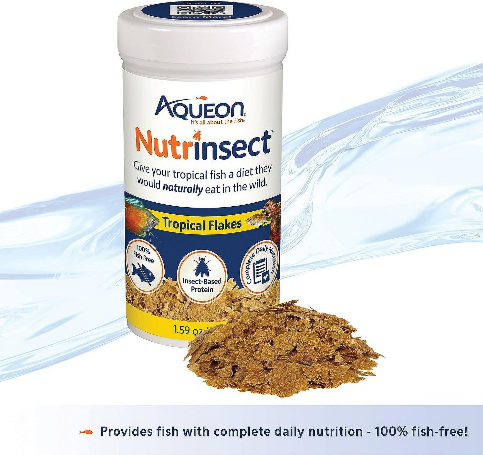 Aqueon Nutrinsect Tropical Flakes [Aquarium Tropical Fish Food, Aquarium Supplies] 6.36 oz (4 x 1.59 oz)