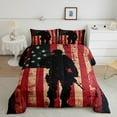 thumbnail image 2 of Erosebridal Vintage US Flag Comforter Sets Full Size, American Soldier Comforters & Duvets, Independence Day Gifts, Reversible 3 Pieces, 2 of 8